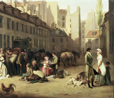 The Arrival of a Stage Coach at the Terminus (detail) by Louis Leopold Boilly